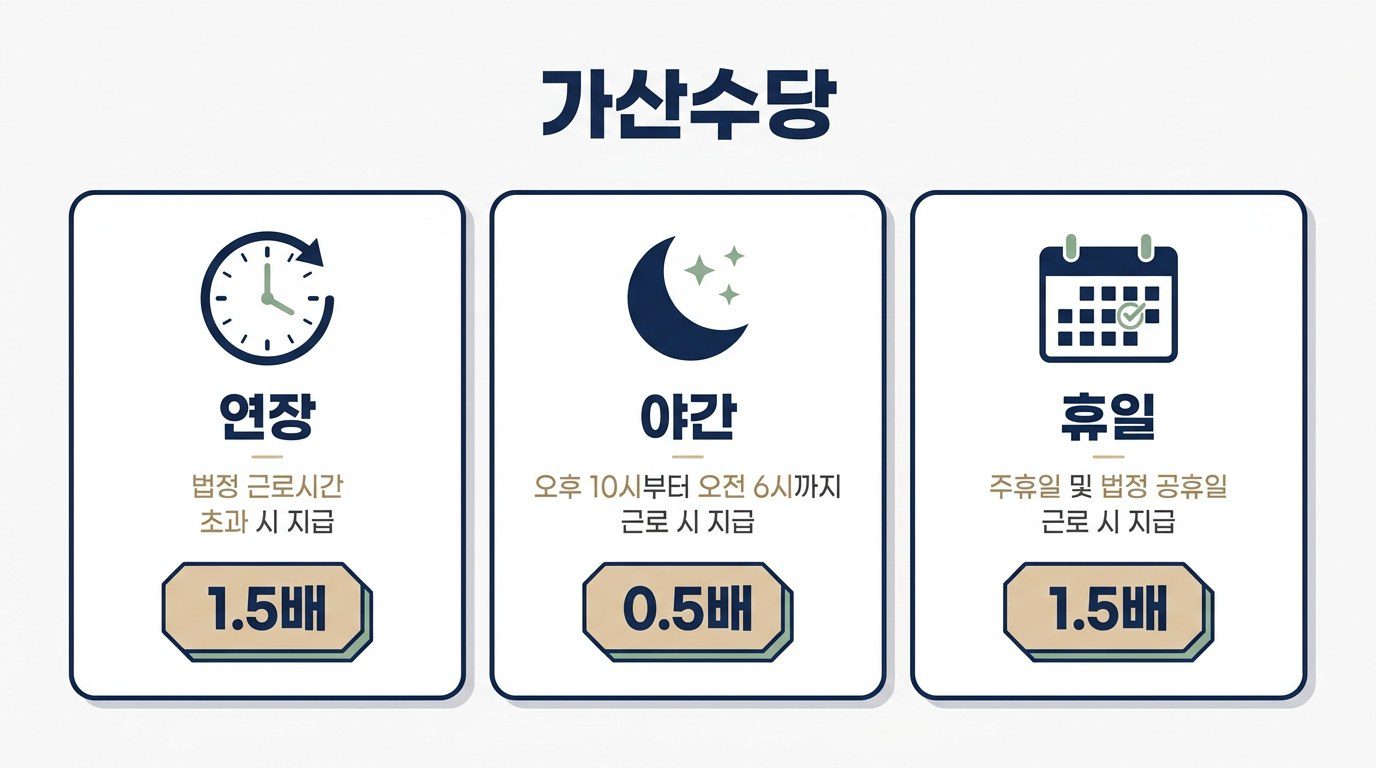 연장근로 야간근로 수당 계산 1