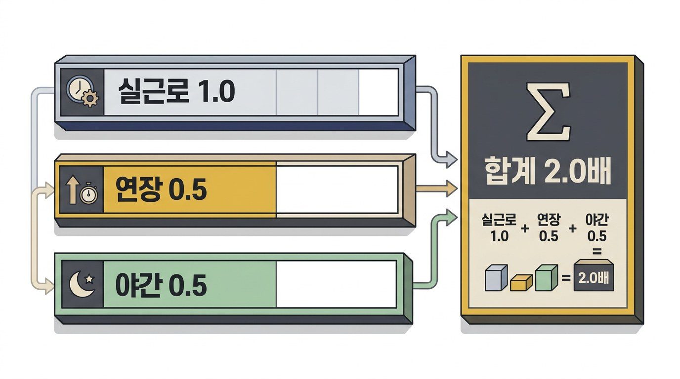 연장근로 야간근로 수당 계산 2